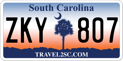 SC license plate ZKY807