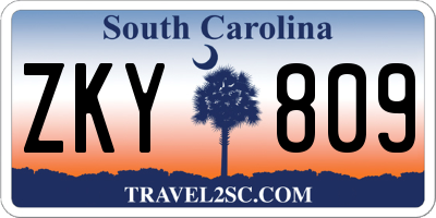 SC license plate ZKY809
