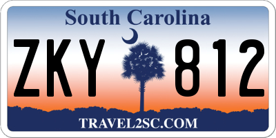 SC license plate ZKY812