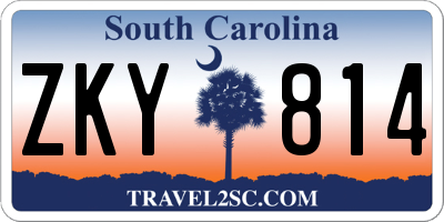SC license plate ZKY814