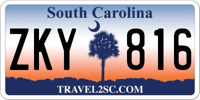 SC license plate ZKY816