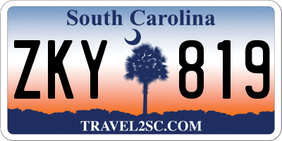 SC license plate ZKY819