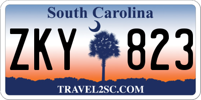 SC license plate ZKY823