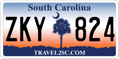 SC license plate ZKY824