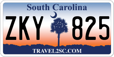 SC license plate ZKY825