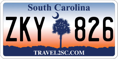 SC license plate ZKY826