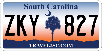 SC license plate ZKY827