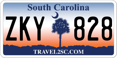 SC license plate ZKY828