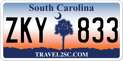 SC license plate ZKY833