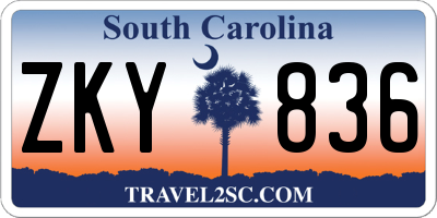 SC license plate ZKY836