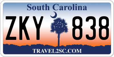 SC license plate ZKY838