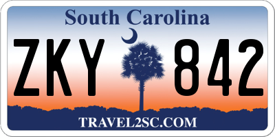 SC license plate ZKY842