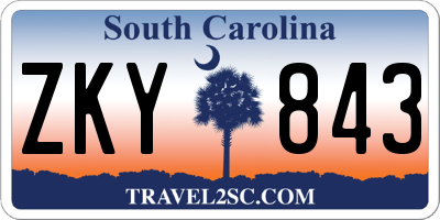 SC license plate ZKY843