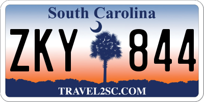 SC license plate ZKY844