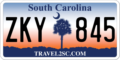 SC license plate ZKY845
