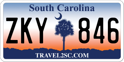SC license plate ZKY846