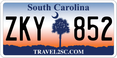 SC license plate ZKY852