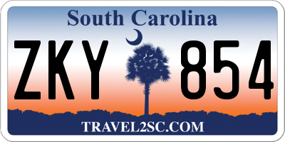 SC license plate ZKY854