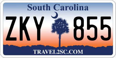 SC license plate ZKY855