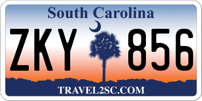 SC license plate ZKY856