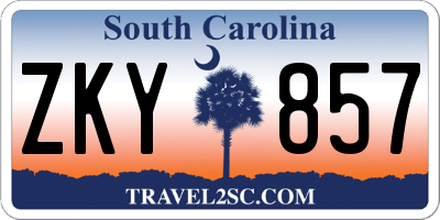 SC license plate ZKY857