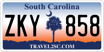 SC license plate ZKY858