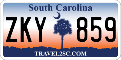 SC license plate ZKY859