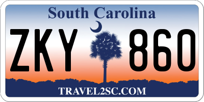 SC license plate ZKY860