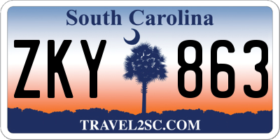 SC license plate ZKY863