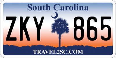 SC license plate ZKY865