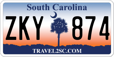 SC license plate ZKY874