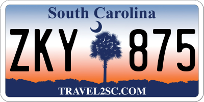 SC license plate ZKY875