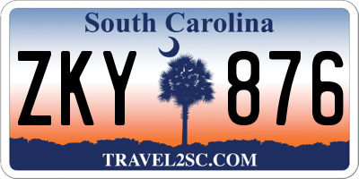 SC license plate ZKY876