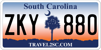 SC license plate ZKY880