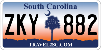 SC license plate ZKY882
