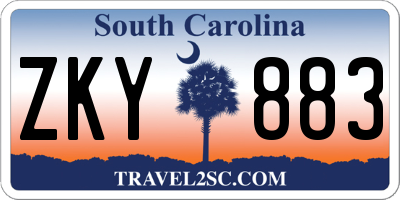 SC license plate ZKY883