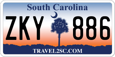 SC license plate ZKY886