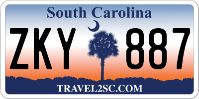 SC license plate ZKY887