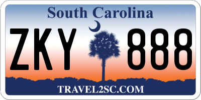 SC license plate ZKY888