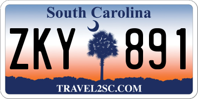 SC license plate ZKY891