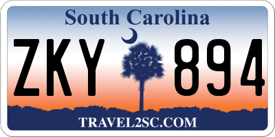 SC license plate ZKY894