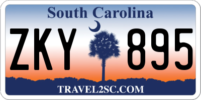SC license plate ZKY895