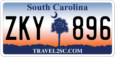 SC license plate ZKY896