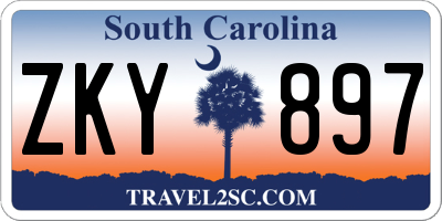 SC license plate ZKY897