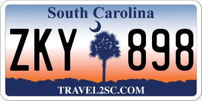 SC license plate ZKY898