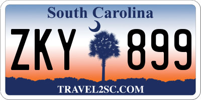 SC license plate ZKY899