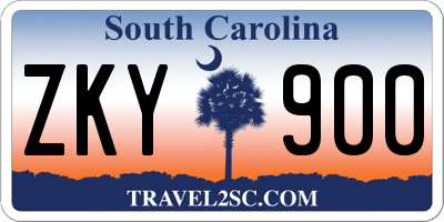 SC license plate ZKY900