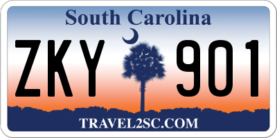 SC license plate ZKY901