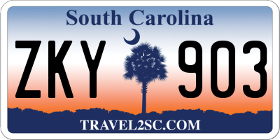 SC license plate ZKY903
