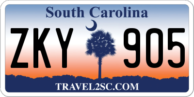SC license plate ZKY905